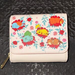 Cute Floral Wallet with Cartoon Characters